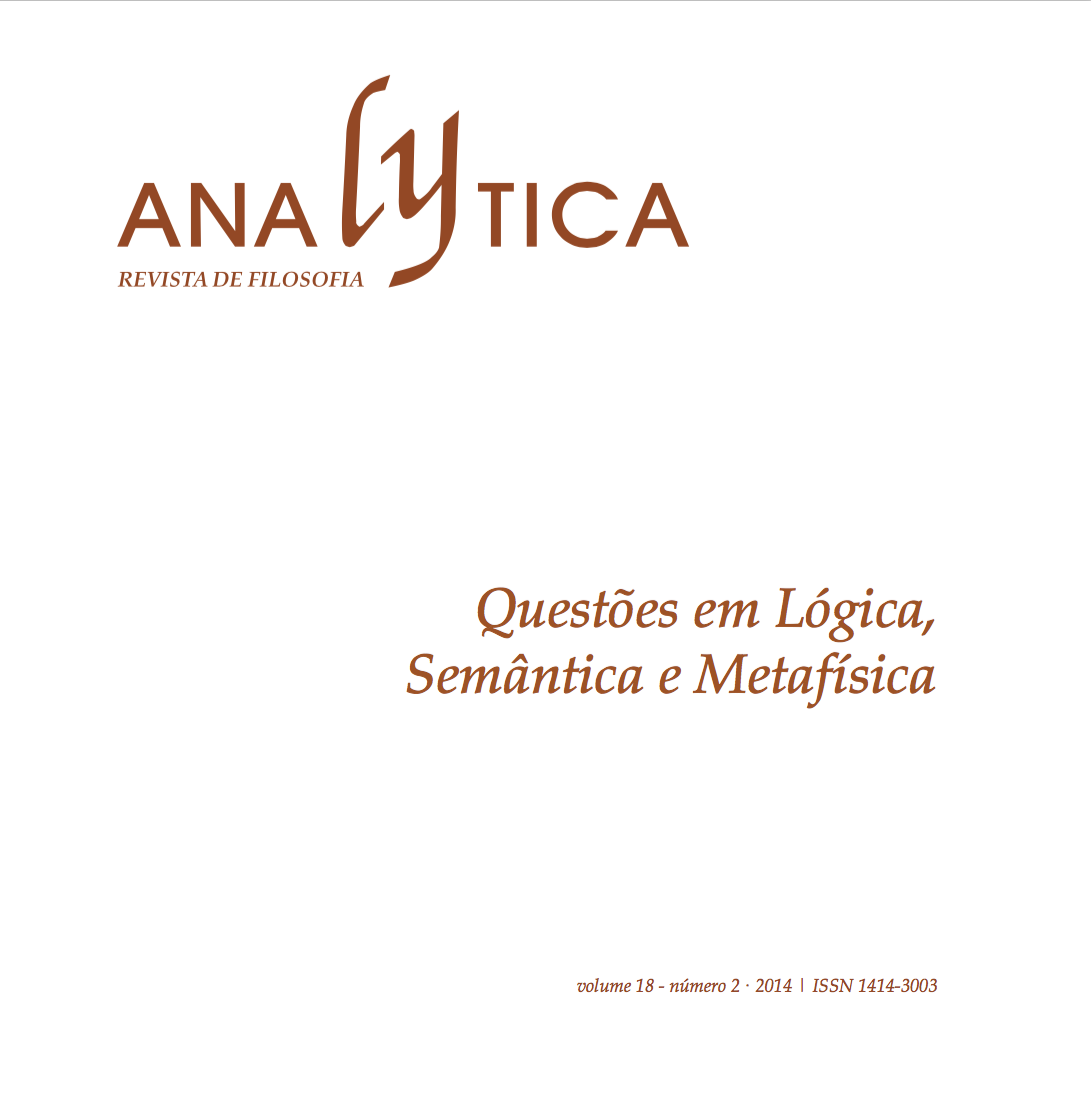 					Afficher Vol. 18 No 2 (2014): Questões em Lógica, Semântica e Metafísica
				