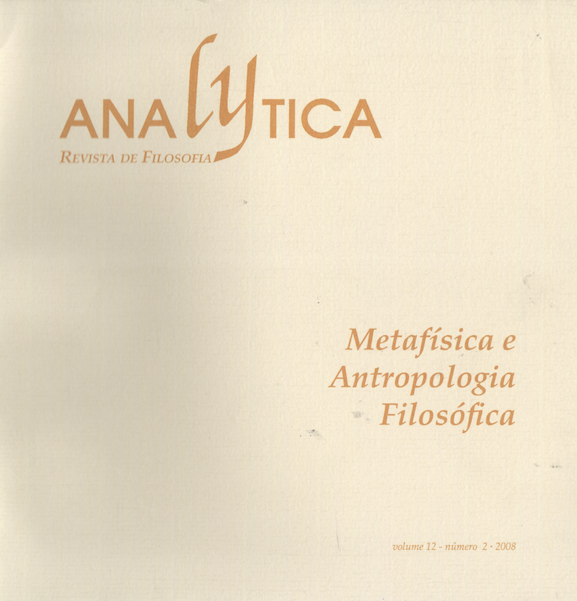 					Visualizar v. 12 n. 2 (2008): Metafísica e Antropologia Filosófica
				